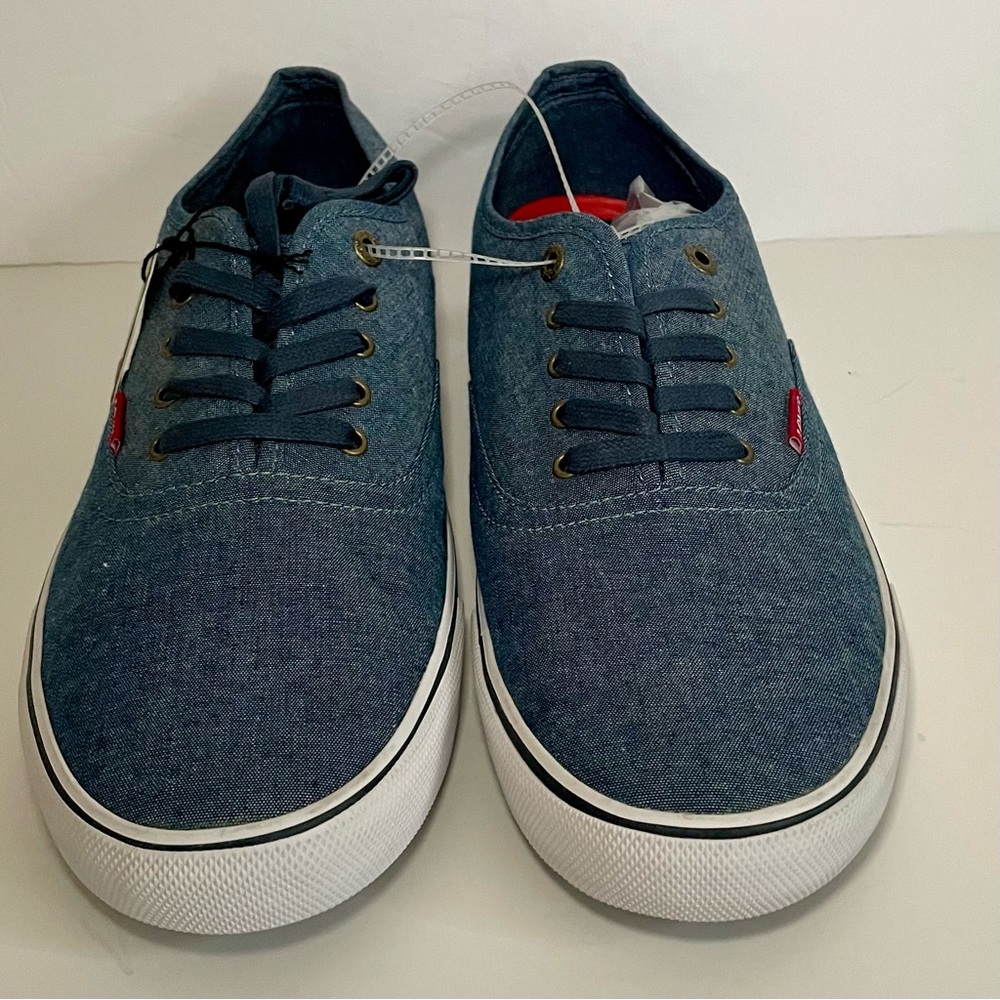 Levi's Men's Multi Boat-shoes Navy Blue Canvas Size US 13